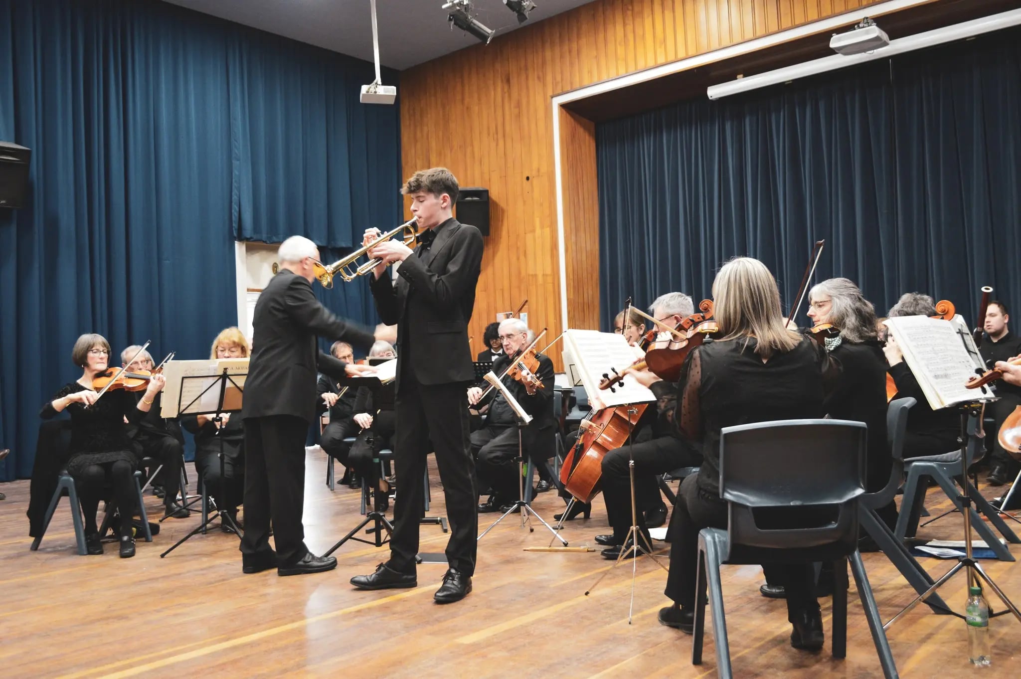 Christopher Gibson playing the Hummel Trumpet Concerto during the Autumn 2024 concert
