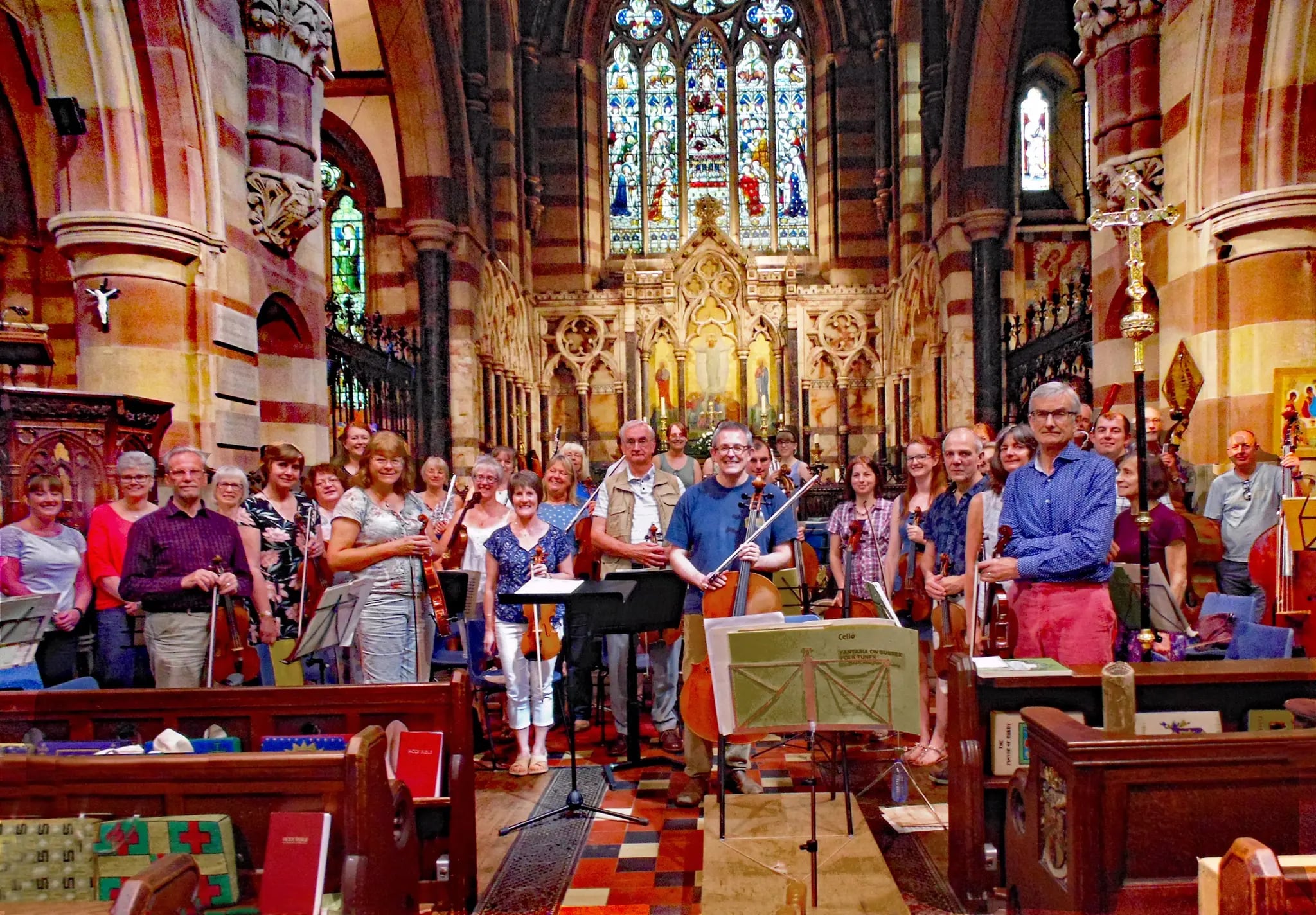 An early group photo taken in St. Andrews Church in Rugby